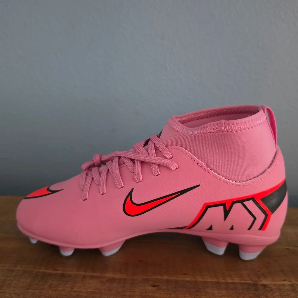 Nike Kids Soccer Cleats Jr Superfly 10 Club FG/MG  Pink Magic Flamingo 1Y